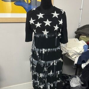 T2 Love Black and White Star Dress